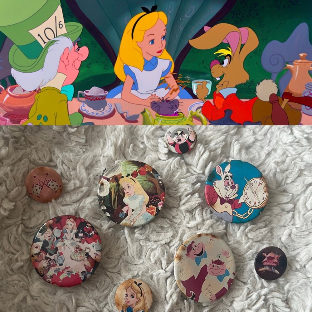 Vintage Disney’s Alice In Wonderland Button Pins (8)